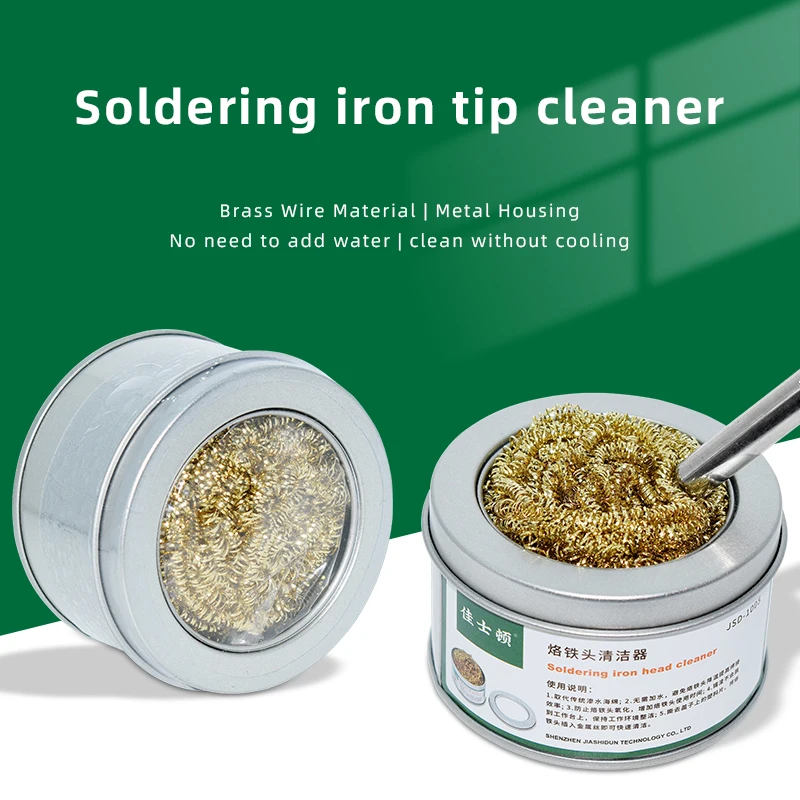 

Cleaning Ball Desoldering Soldering Iron Mesh Filter Cleaning Nozzle Tip Copper Wire Cleaner Ball Metal Dross Box Clean Ball