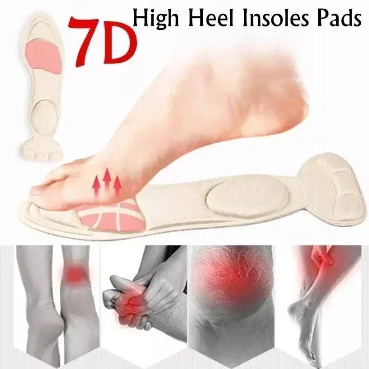 7D Weiche Memory Foam Einlegesohle Pad Einsätze Ferse Post Zurück Atmungsaktive Anti-rutsch für Frauen High Heel Schuh Schuh Arch support