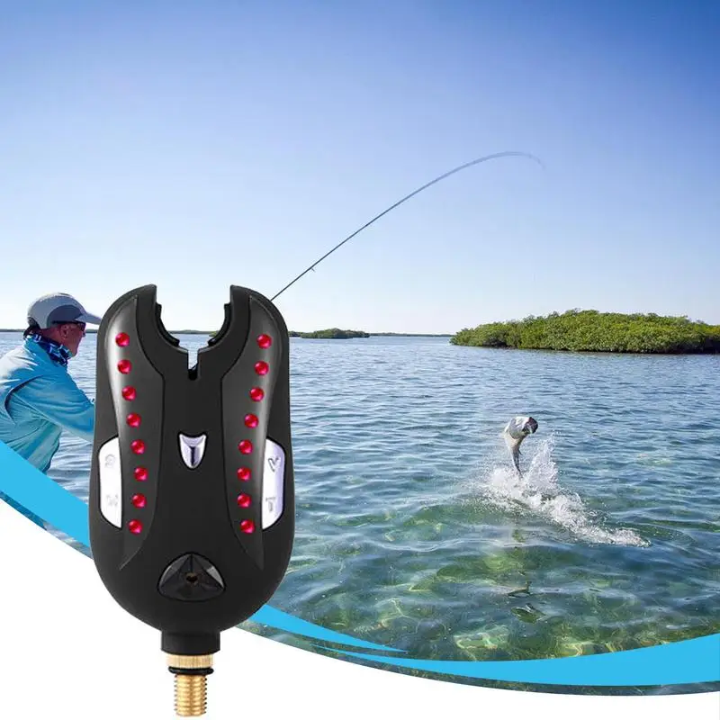 Fishing Pole Bite Alarms High Sensitive Fishing Sensor Pole Alarm Electric Light Up Audible Alert Enhancing Fishing Experience