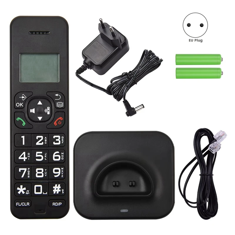 D1102B Cordless Phone With Answering Machine Caller ID/Call Waiting 1.6 Inch Backlight LCD 3 Line Screen EU Plug images - 6