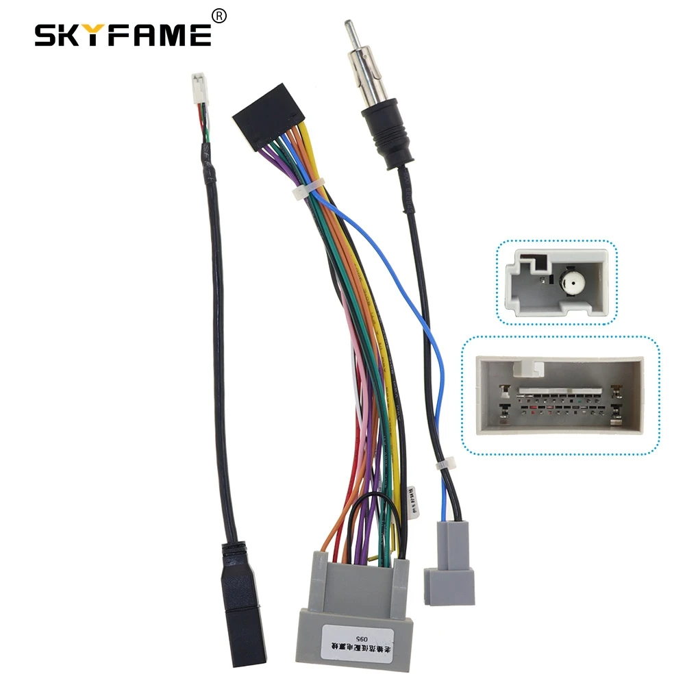 SKYFAME 16Pin Car Wiring Harness Adapter Adnroid Power Cable For Honda Fit ISUZU D-MAX