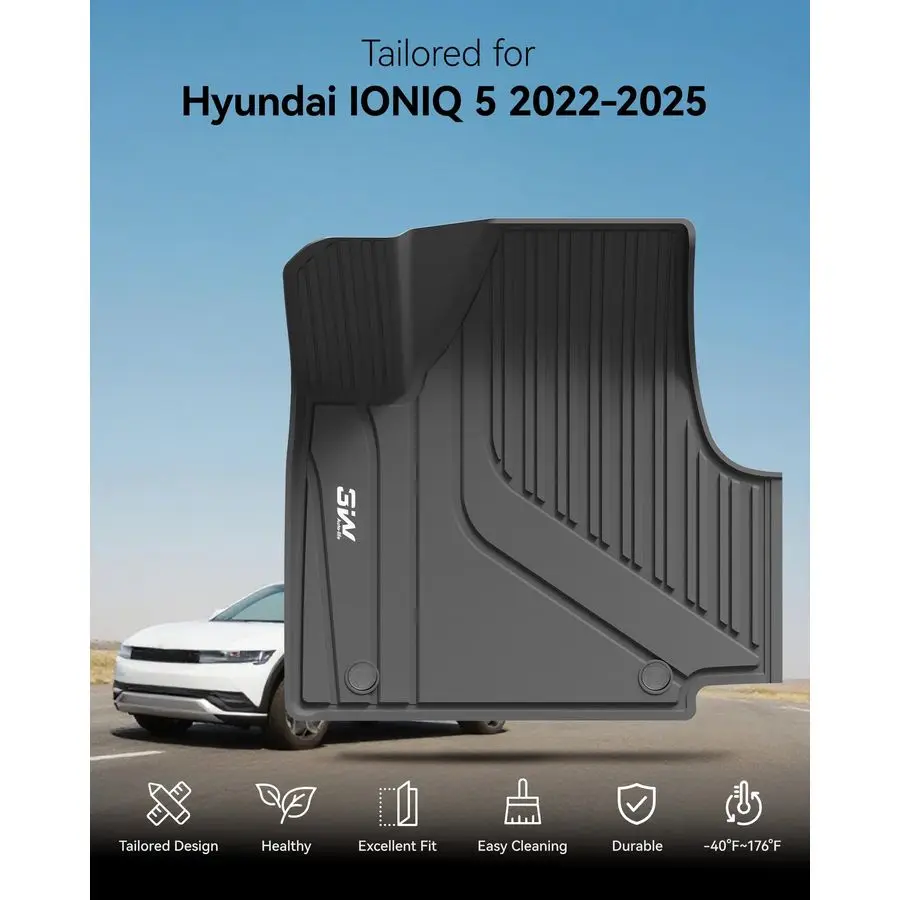 سجادات أرضية لسيارة Hyundai Ioniq 5 20222024 2025 فقط لوحدة التحكم غير المنقولة، سجادات أرضية مخصصة لجميع الأحوال الجوية لسيارة Hyundai Ioniq #2