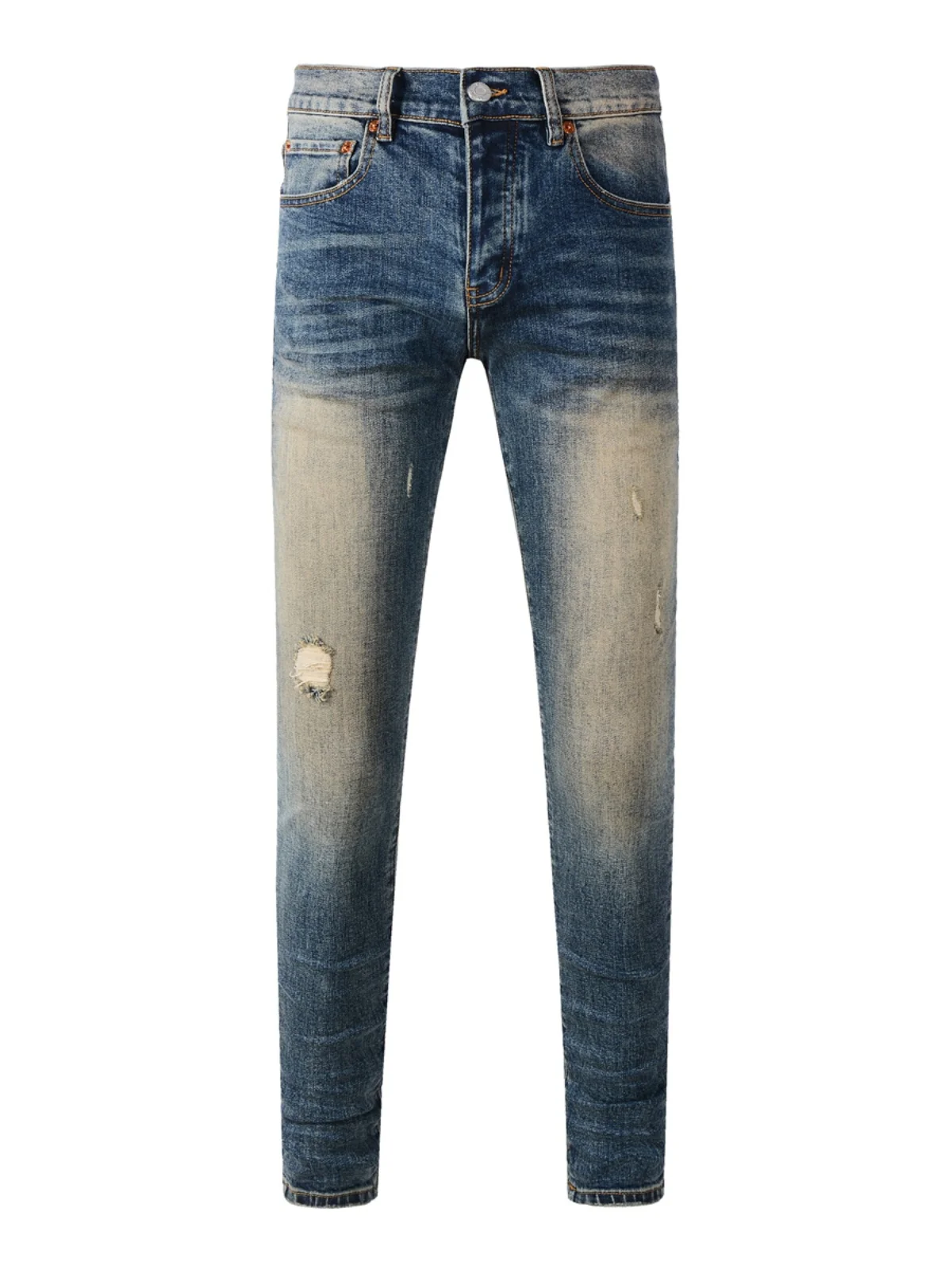 

Мужские джинсы American High Street Sle, узкие длинные брюки, износостойкие брюки со средней высокой талией, прямые модные городские джинсы