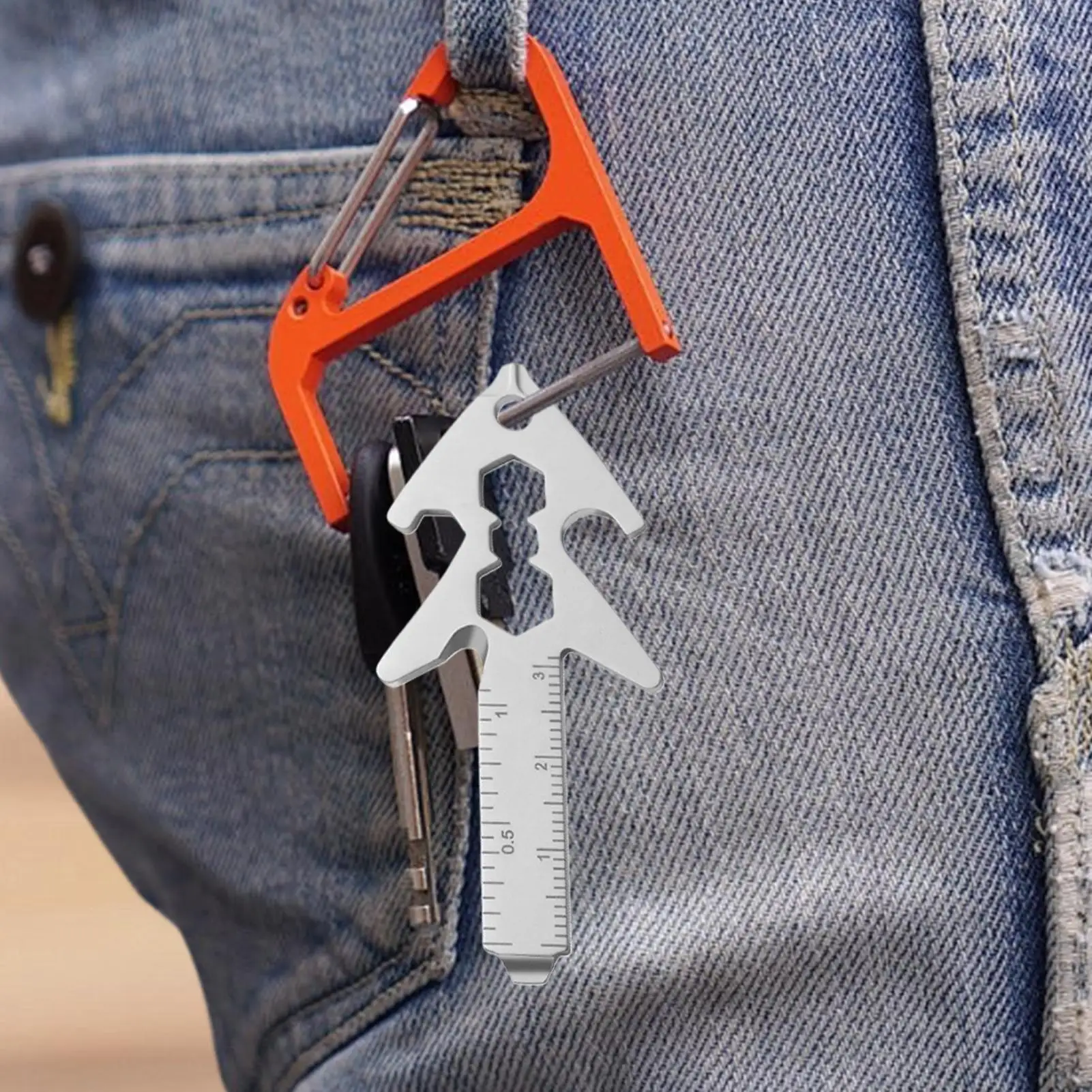 

Легкий многофункциональный инструмент 8 в 1, отвертка, линейка, гаечный ключ, многофункциональный инструмент, портативное прочное снаряжение для выживания на открытом воздухе для папы, сына, бабушки, мужчин