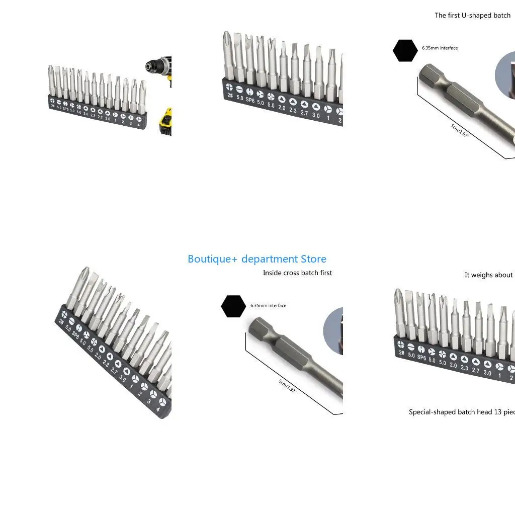 E1PD Practical Screwdriver Set Durable Screwdriver Bits set Enhanced Grip Stability for Home Appliances Maintenance