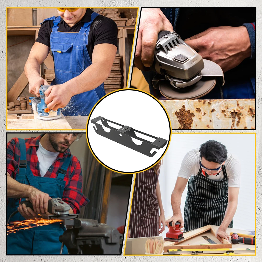 

Angle Grinder Holder with Cord Hanger 2 Bay Stand Storage Rack Polisher Power Tool Rack for Cutters Polishers Workspace