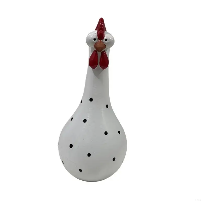 Hals Bunte Dot Huhn Vasen Harz Kunst Skulptur Dekore Für Home Desktop Display Blumen Arrangement 87HA – Detail 4