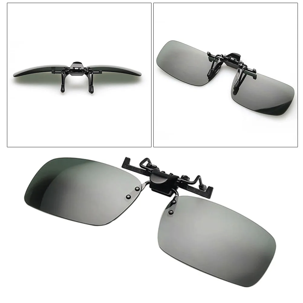 2Pcs Night Clip Compatible Polarized Sunglasses Resin Lenses Easy Attach Large Size L Yellow Grey Unisex Driving Fishing