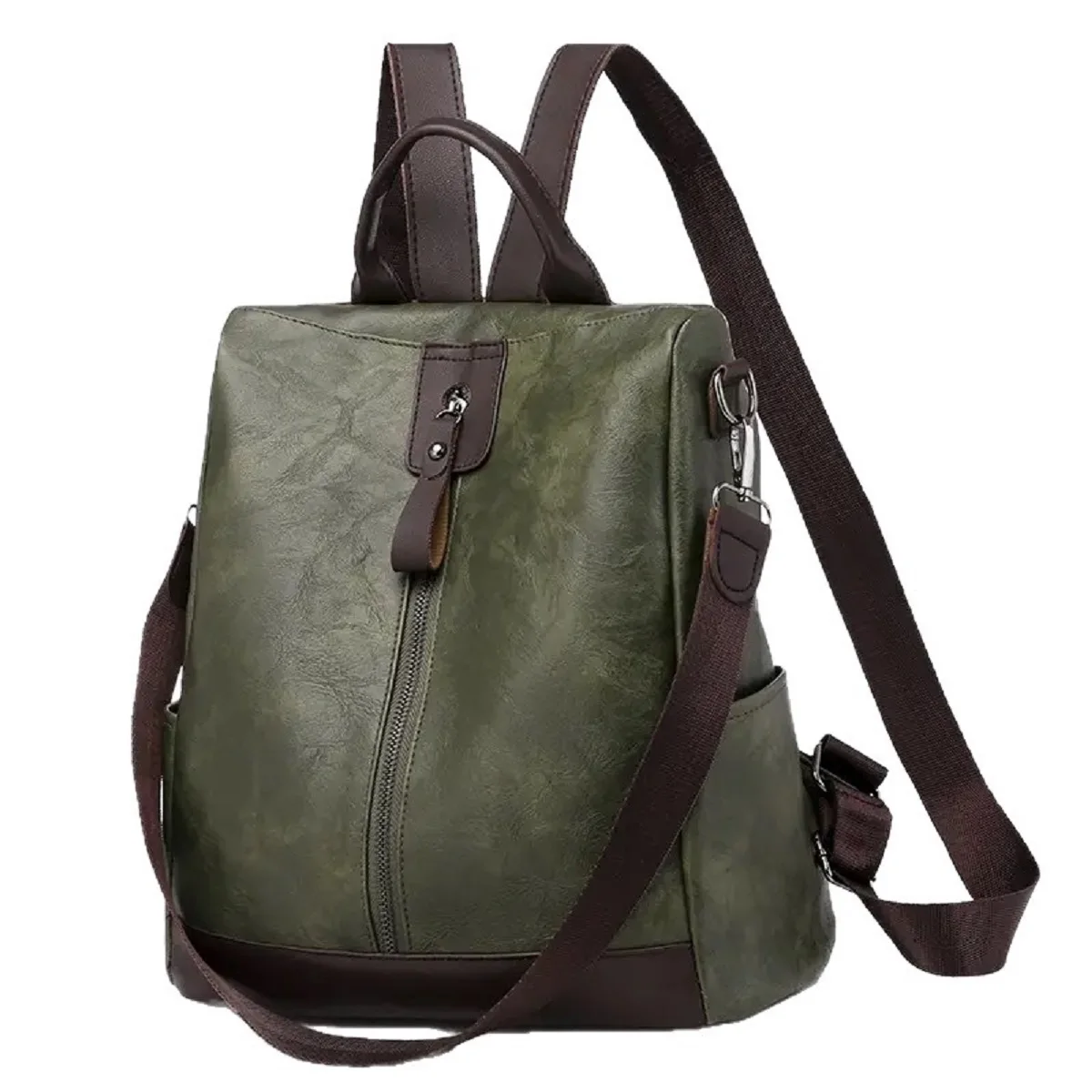 Women Backpack  PU Leather School Bag Classic Black Waterproof Travel Multi-function Shoulder Bag Multi-function Shoulder Bag