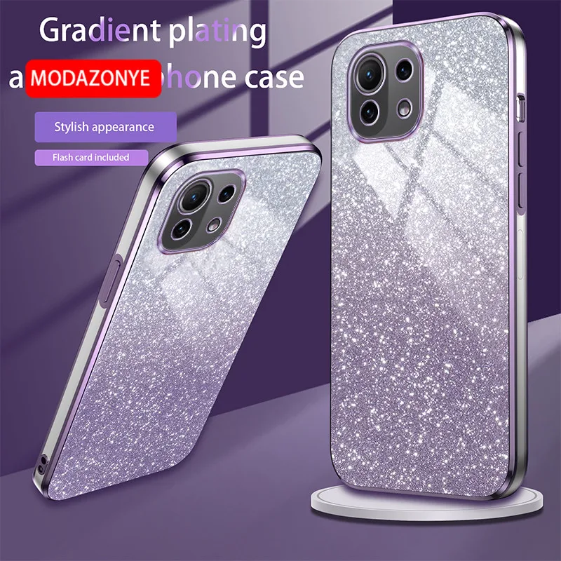 For Xiaomi Mi 11 Lite Case Electroplating Colorful Soft Glitter TPU Cellphone Cover Luxury Xiaomi Mi 11 Lite 5G Ne Phone Case