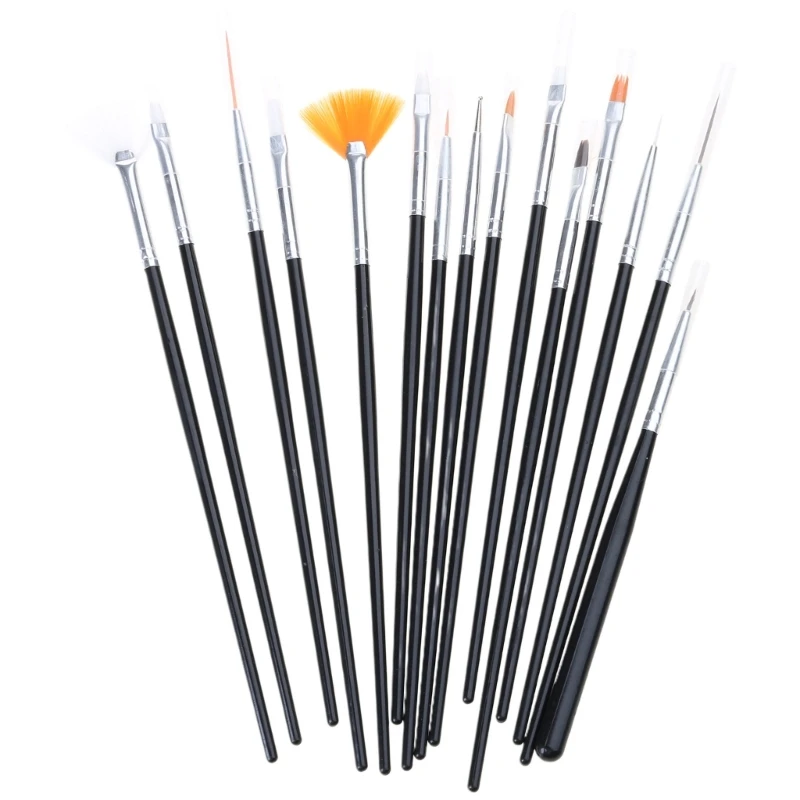 Artists Essential Brushes With Dotting Instruments 15Pcs Set Manicure Tools For Gel Art Accessories