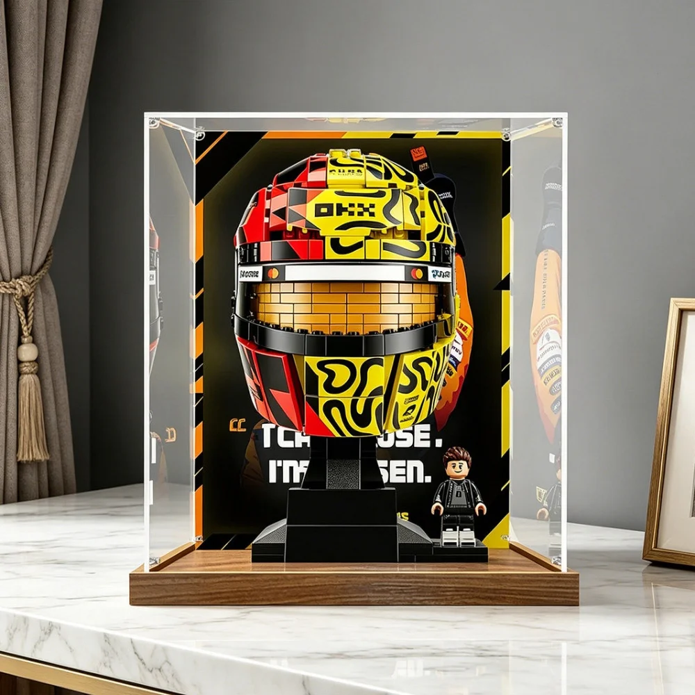 New 3mm Dustproof Display Box for lego 43023 Norris Helmet Model Display Case Storage Box Organizer(Lego Set not Included)
