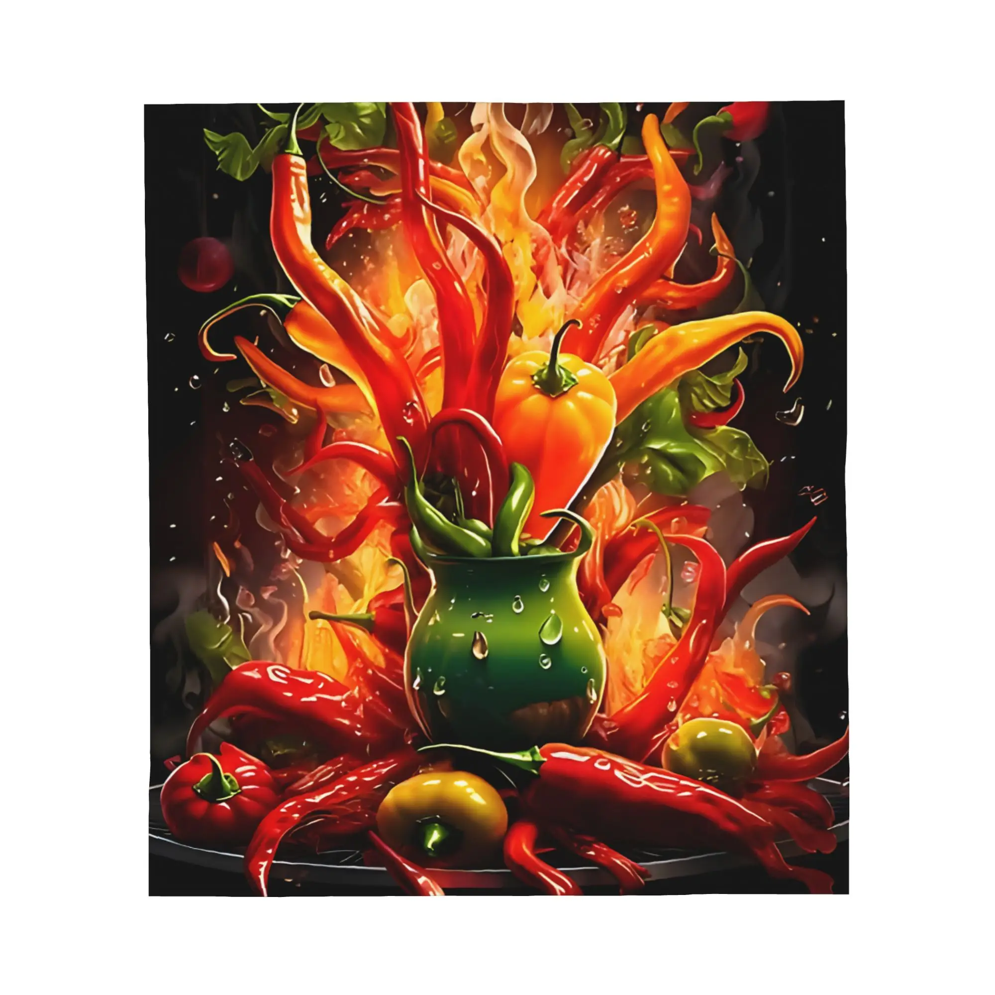 1PC Fire Pot Blanket Throw Blanket Novelty Warm Blanket All Season Gift