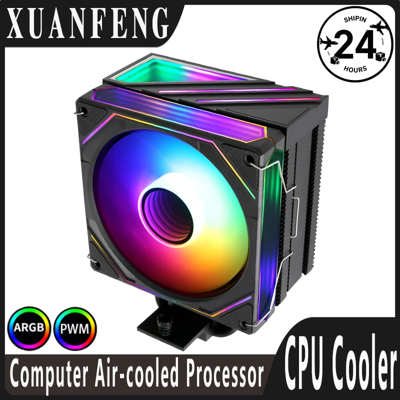 

XUANFENG CPU Cooler RGB 120mm Fan 4 Heat Pipe air-cooled Compatible x99 AM4 AM5 i3 i5 i7 i9 install LGA1700 1200 2011 115x 1851
