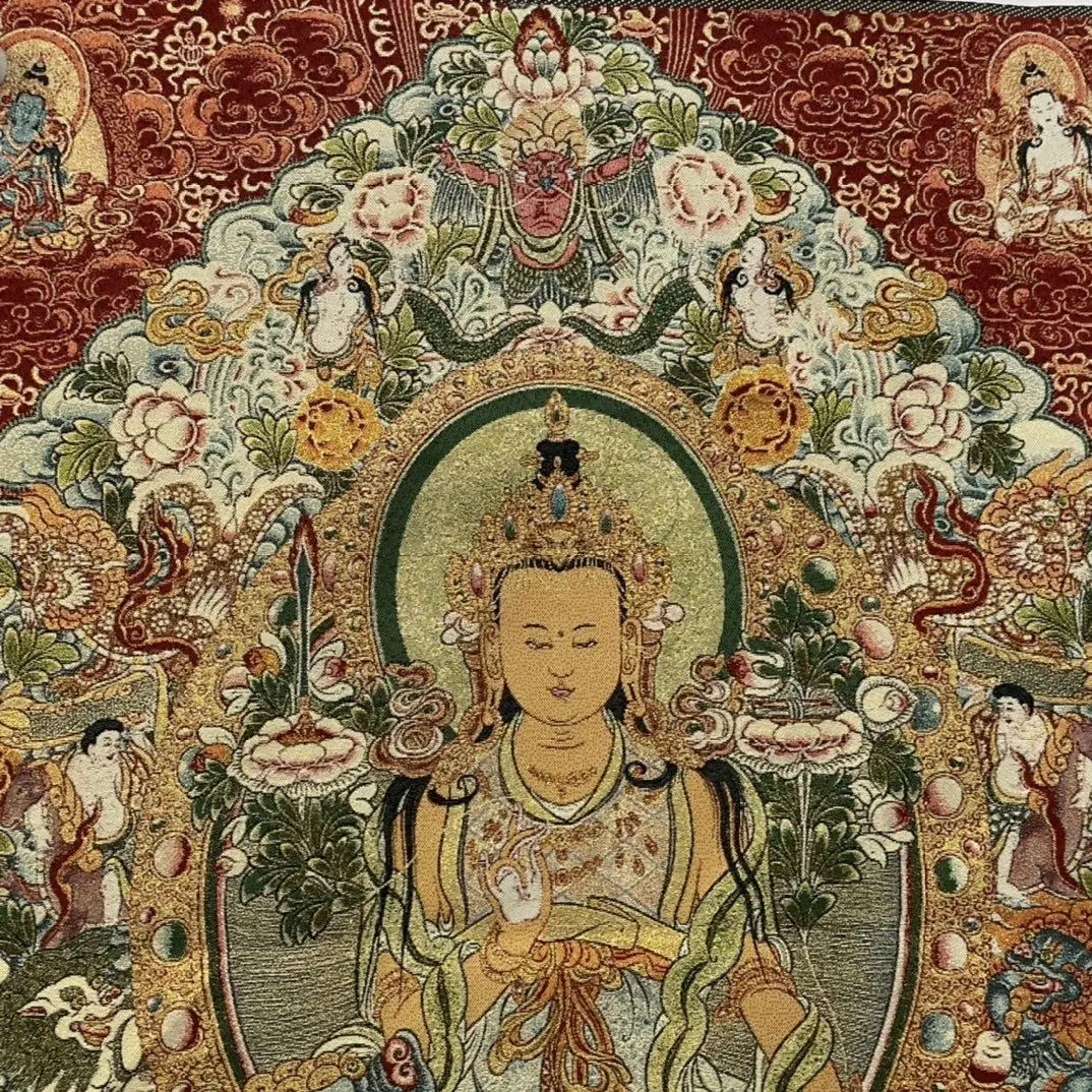 Tibet Tibetan Cloth Silk Goddess tara Thangka Tangka Embroidery Painting
