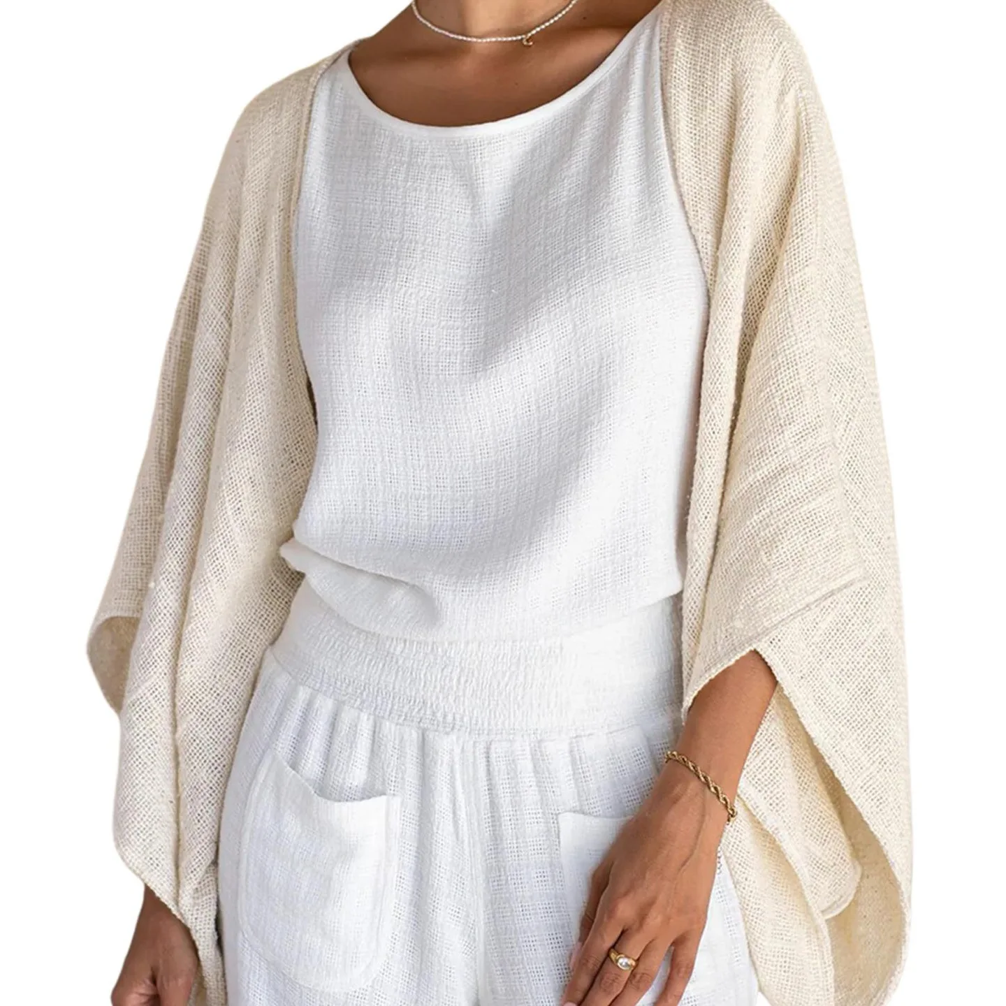 

2025 New Women's Three-Quarter Sleeve Urban Casual Cardigan Jacket