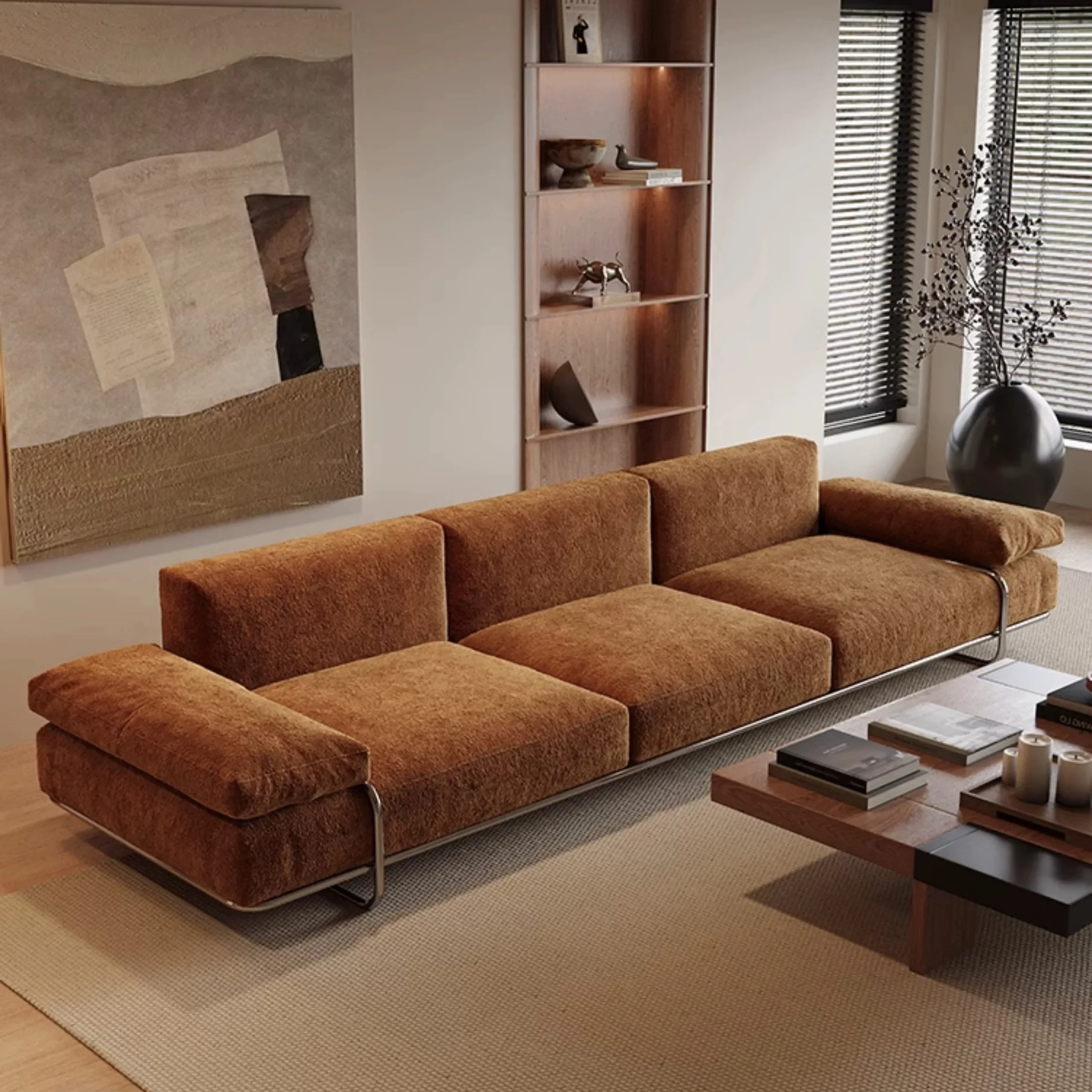 

#Vintage-style Chenille Fabric Sectional Sofa Modern Design Modular for Living Rooms Small Apartments Hotels & Villas