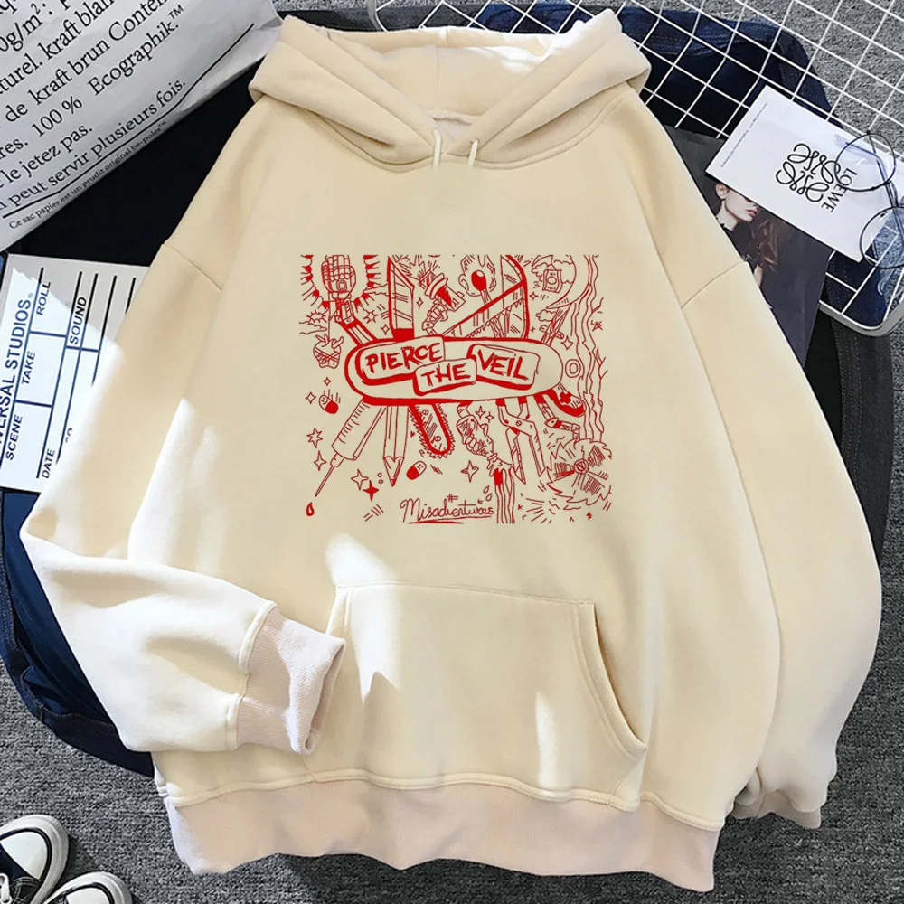 Pierce the Veil hoodie patterned Y2K clothes for teens winter girl tracksuits sweatshirts patterned patterned winter elegant