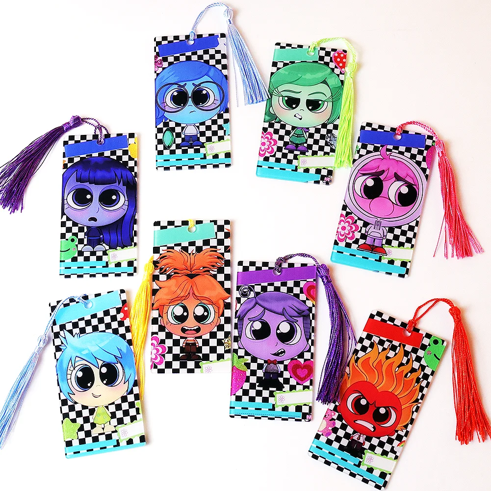 Inside Out Disney Design Acrylic Bookmark with Tassel, Personalized for Book Lover Gift, Reader Gift