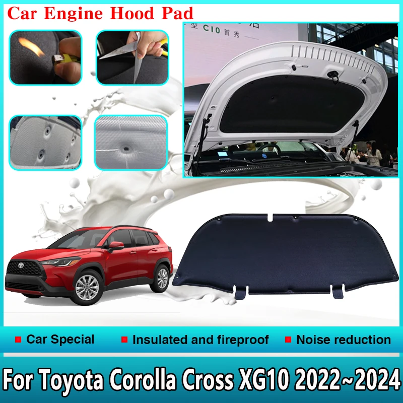 

Car Accessories for Toyota Corolla Cross XG10 2022~2024 Engine Hood Pads Heat Sound Insulation Cotton Cover Soundproof Fireproof