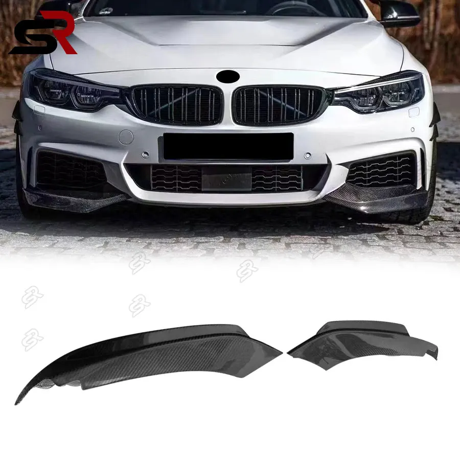 For BMW 4 Series F32 F33 F36 Carbon Fiber wrap angle Car Front Bumper Splitter Corner Trim Cover Front Chin Body Kit