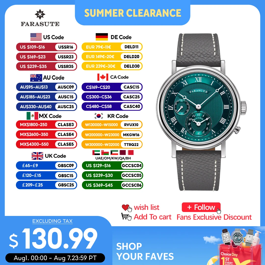 FARASUTE Retro Luxus Wecker Quarzuhr Männer Wasserdichte Nachtlicht Armbanduhr Casual Sapphire Edelstahl Männlich Reloj