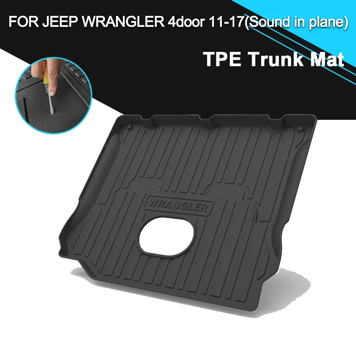 

Car Rear Trunk Cover Mat Non-Slip Waterproof Rubber TPE Cargo Liner Accessories For Jeep Wrangler 4Door 2011-2017 Sound in plane