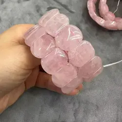 AA Quality Rose Quartz Stone Beads Bracelet Natural Gemstone Charming Bangle Fine Jewelry for Woman for Gift Wholesale !