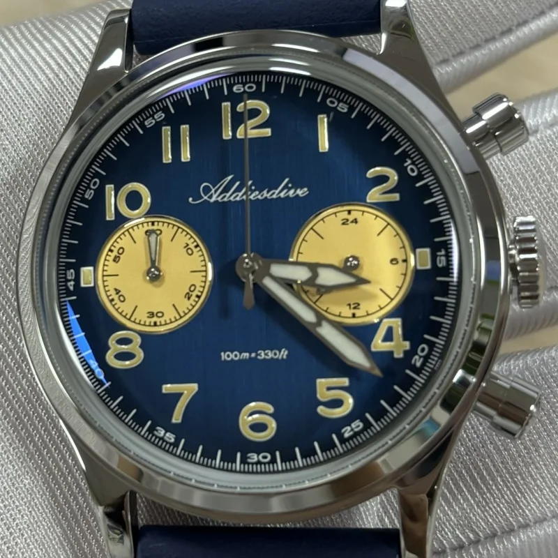 ADDIESDIVE offre spéciale montre pour hommes VK64 chronographe 10Bar étanche AD2516 Super lumineux bulle miroir verre Quartz acier montre