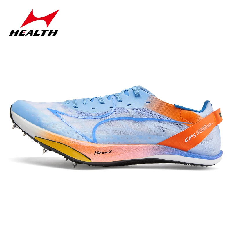 Health CP5 Medium Short Running Shoes Men Women Carbon Plate Professional Track Field Competition Sprint Spikes Athletic Shoes