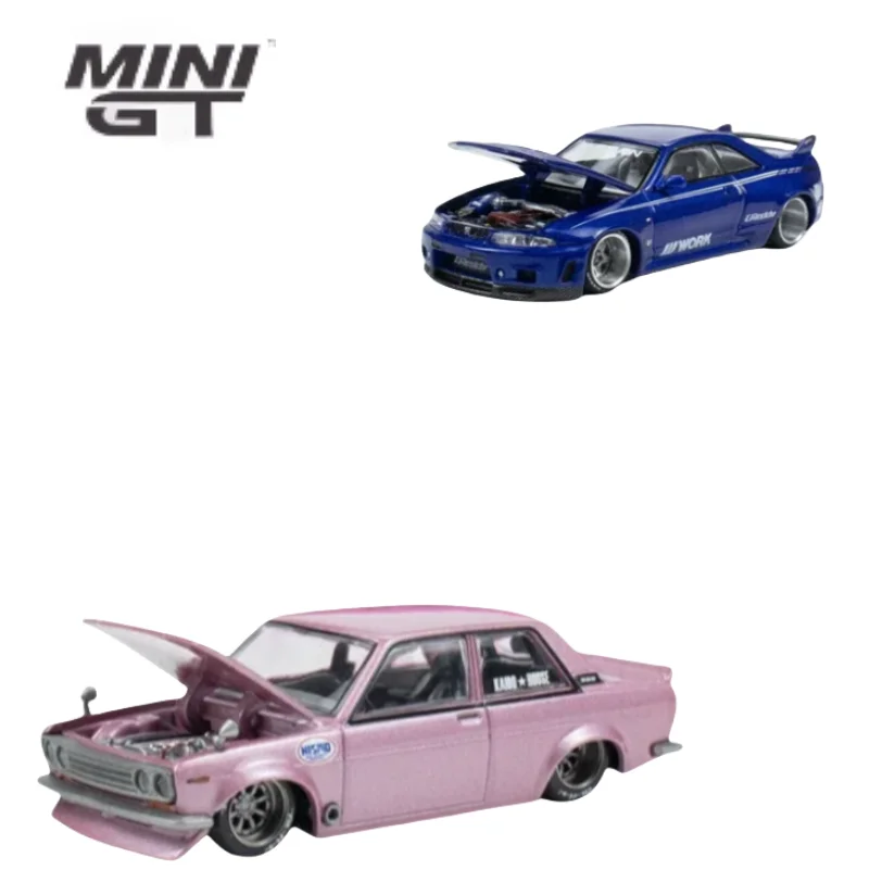 

In stock 1:64 T-R Datsun 510 Honda nsx, die-cast alloy car model, boys' room decoration, adult collectible ornaments.