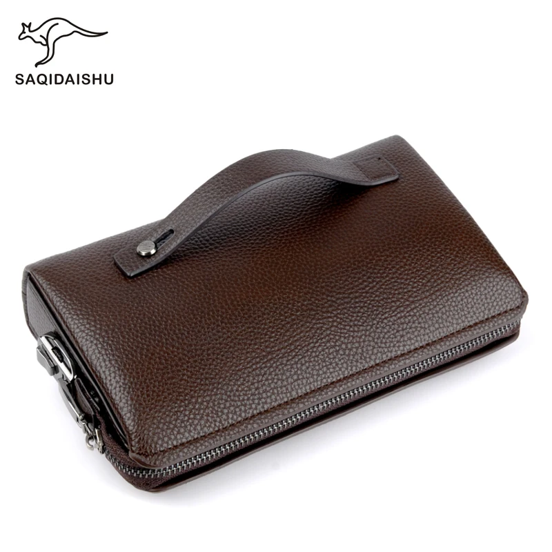 High quality soft leather Combination lock Men's Handbag 12 card wallet Business clutch bag Designer handbag man bolsos