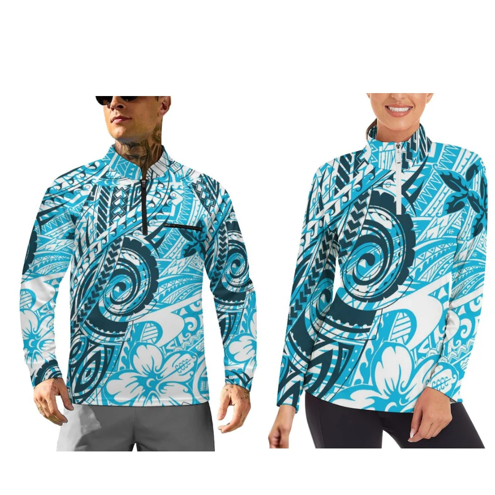 Polynesian-Style Printed Long-Sleeved Coats Long-Sleeved Sportswear And Couple Outfits Are Available For Customization