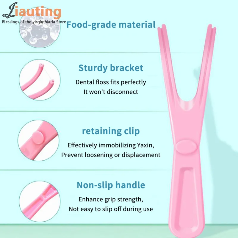 10 متر خيط تنظيف الأسنان مع حامل مع صندوق تخزين تنظيف الأسنان يختار قابلة لإعادة الاستخدام استبدال مقبض عصا أداة عراف للأقواس