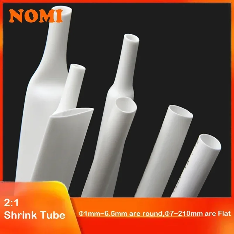 2:1 Heat Shrink Heatshrink Tube White Diameter 0.6mm ~ 80mm DIY Wire Repair Cable Protecctor Sleeving Wrap Tubing 1/5/10/25/50M