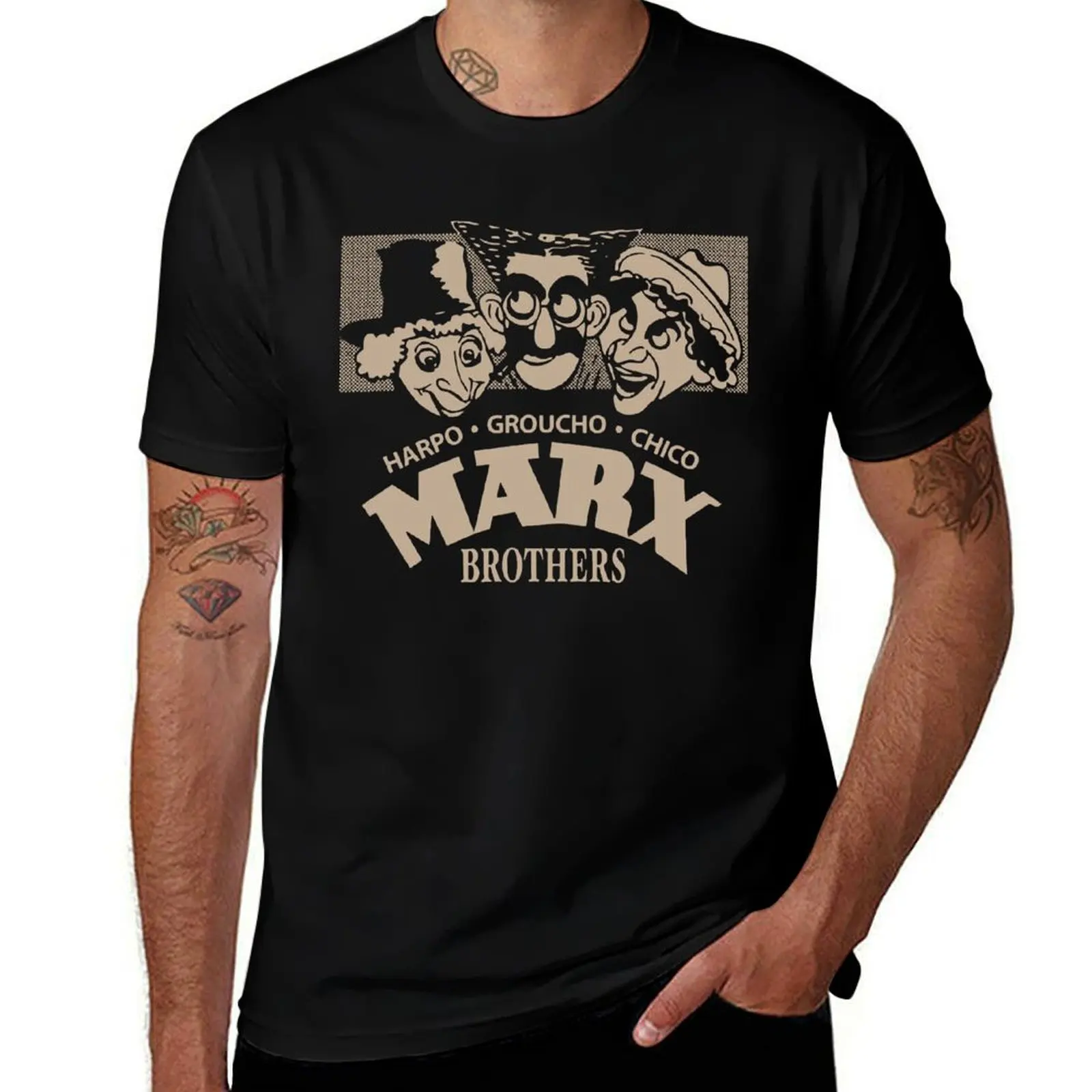 Funny Gifts For Harpo Groucho Chico Retro Vintage T-Shirt Athletic Fit Sports Short Sleeve Top T-Shirt