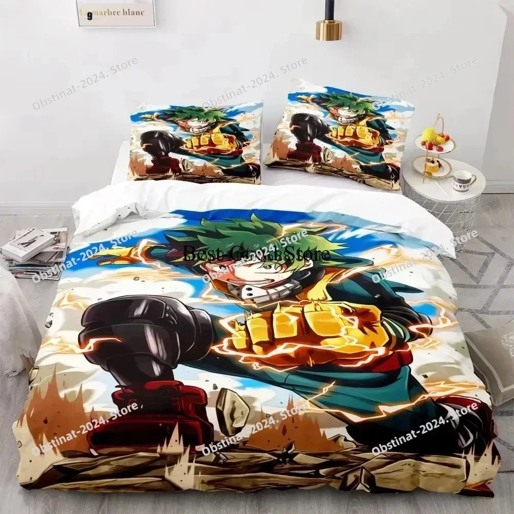 New Anime My Hero Academy Bedding Set Printed Bed Set With Pillowcase Bed Duvet Cover Soft Single Double Queen Super King Size