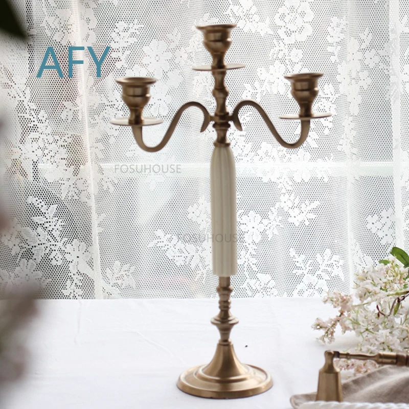 French Metal Candle Holder for Restaurant Home for Vintage Romantic Hotel Dining Table Decor Candlestick Ornament Wall Mount