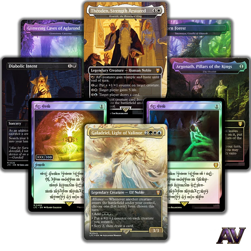 Tarjetas Mágicas Réplicas Holográficas de Valinor, la Luz Legendaria del Rey Regresado, de la Saga de El Señor de los Anillos (LTC Tales of Middle-earth Commander)