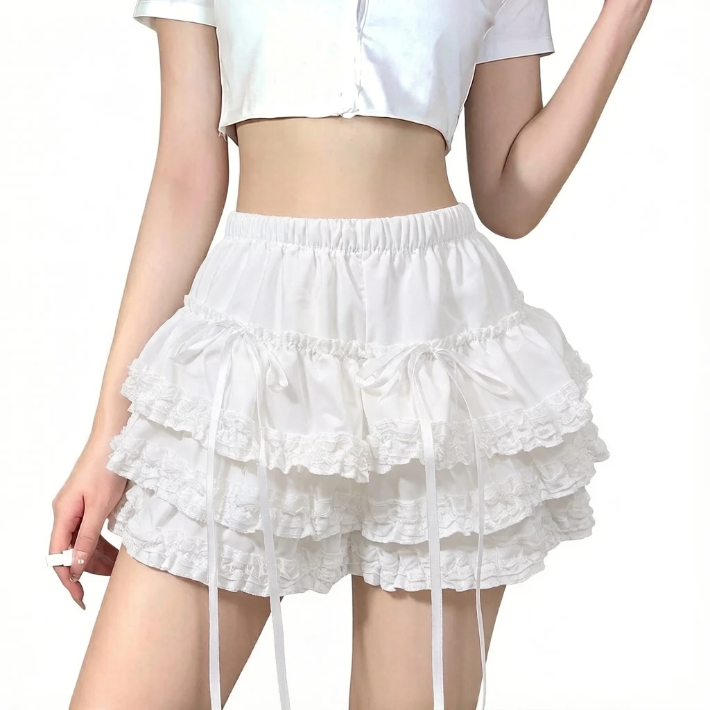 Sweet Girl Ballet Flounce Skirt Pumpkin Pattern High Waist Puffy Half-length Spring Autumn Winter Seasonal Women's Skirt
