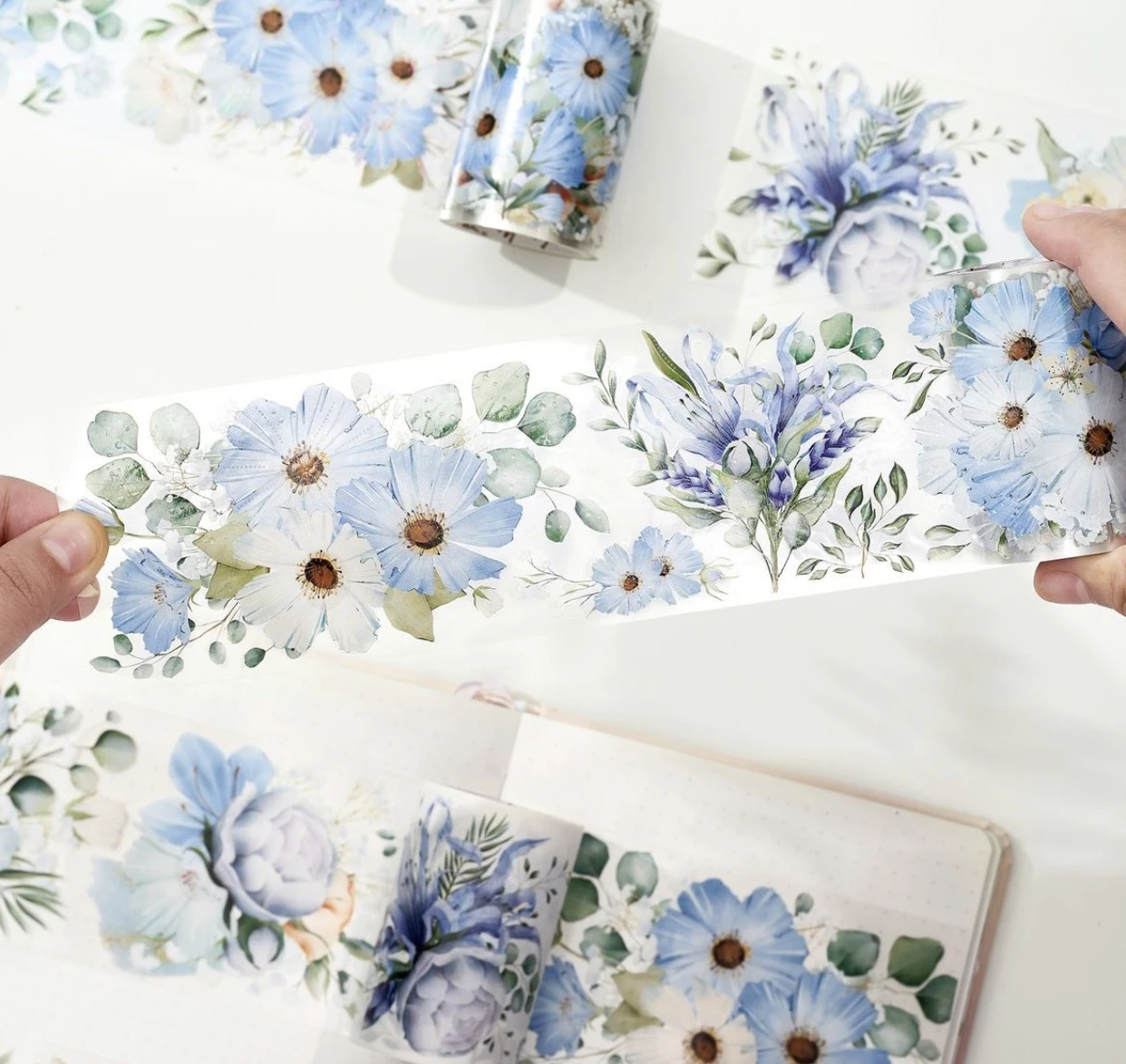 WT Studio Vintage Flower Branch Shadow Floral Moon Star Washi PET Tape for Card Making DIY Scrapbooking Plan Decorative Sticker