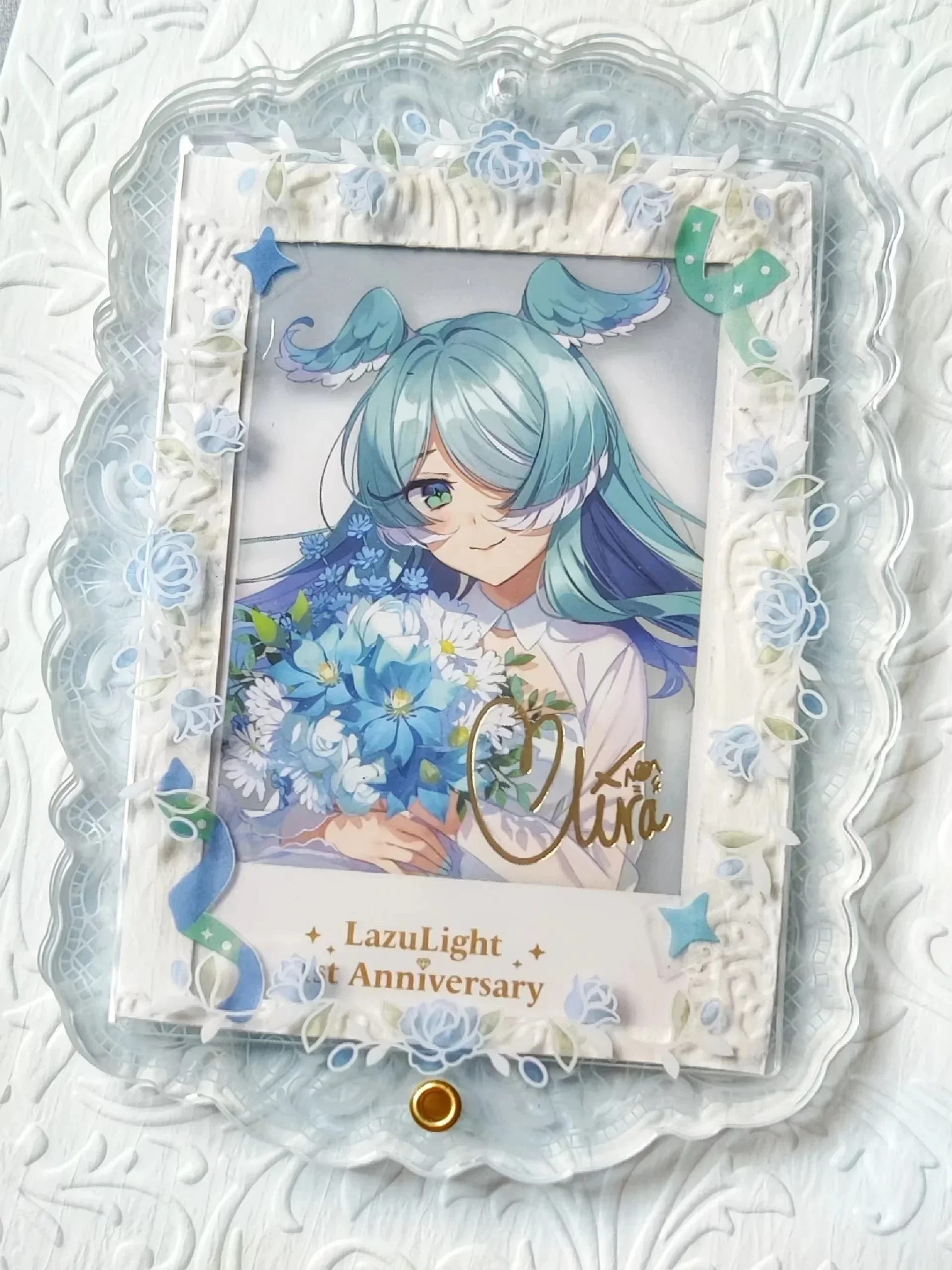 

Lace Acrylic Frame Photocard Holder Display Stand Brick 3-Inch Photo Holder for Polaroid, Display Case for Aesthetic Collections