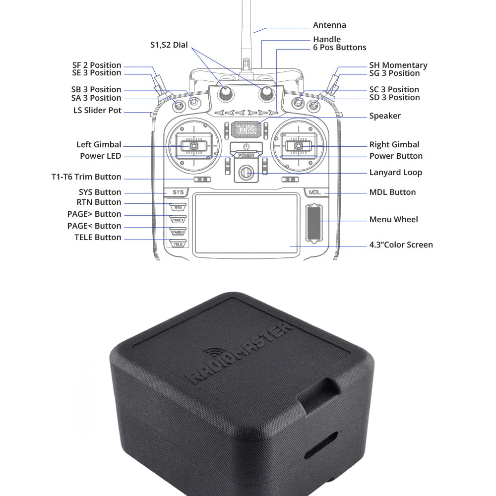 RadioMaster TX16S MKII MAX With AG01 Full CNC Hall Gimbals Transmitter Remote Control ELRS 4in1 Support EDGETX OPENTX Pre-order