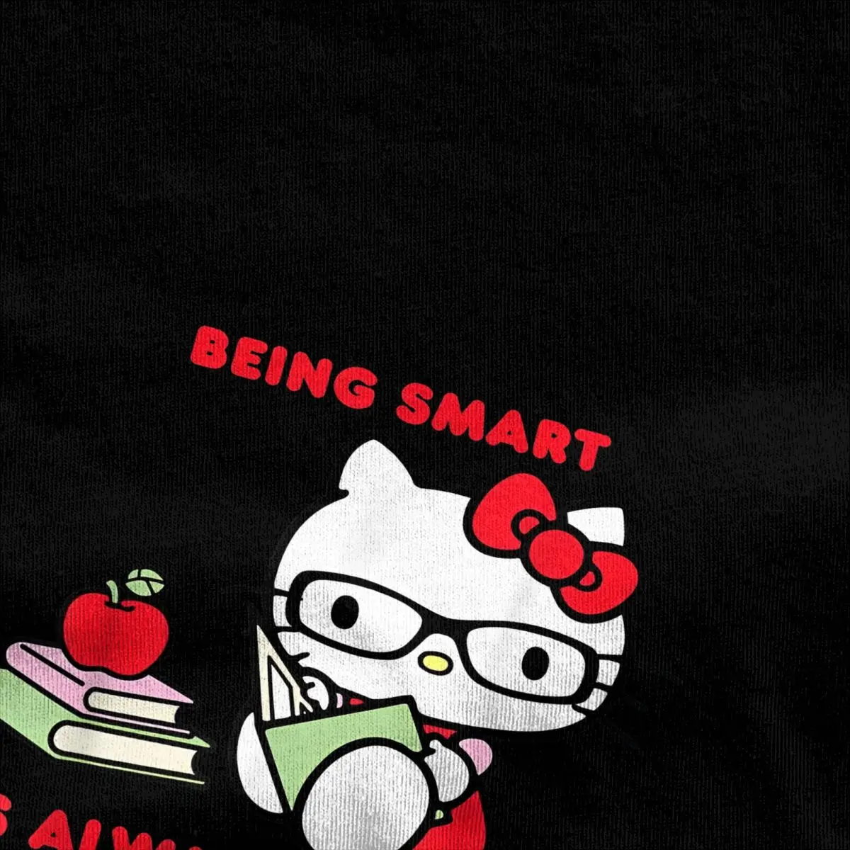 Streetwear T Shirt Hello Kitty Being Smart Is Always In Style Books Cotton T-Shirts Tshirt for Man Short Sleeve Top Tees