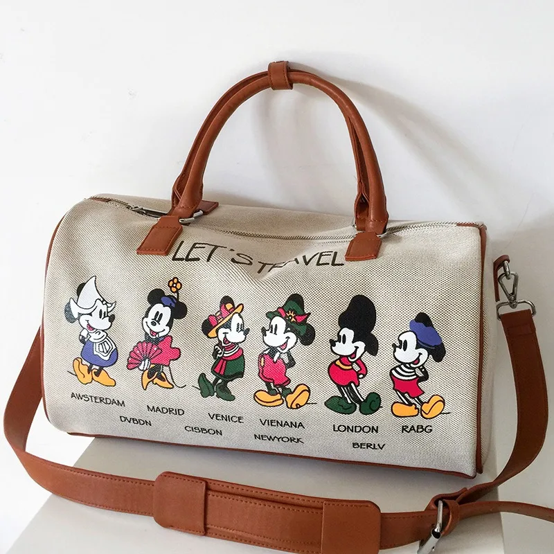 Disney Travel Bag for Women Girl Man Luggage Duffle Bag Tote Bags Mickey Mouse Durable Canvas Large Capacity Bags for Women