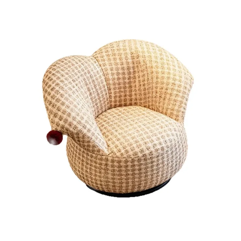 Lazy sofa single French cream wind living room rotating sofa chair