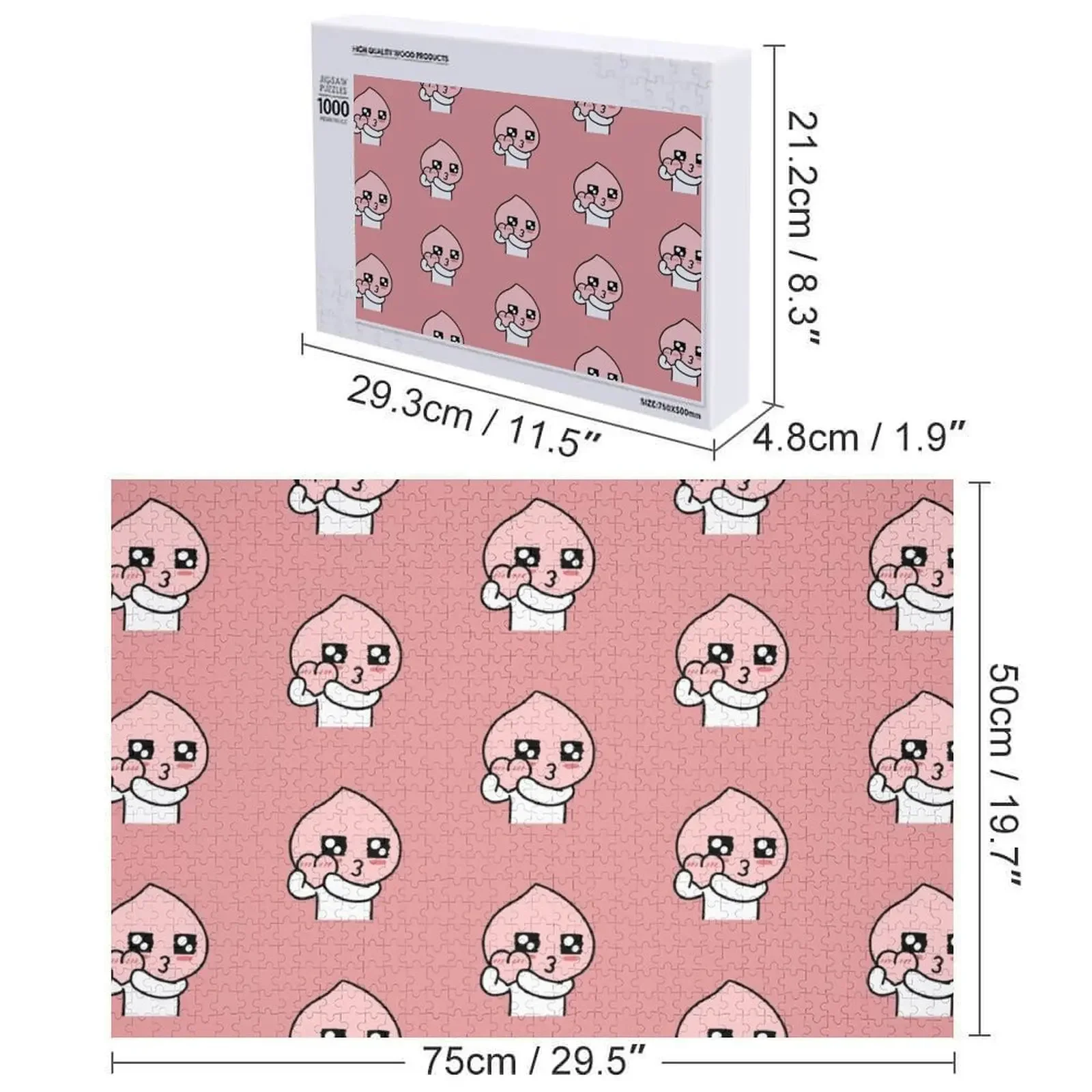 Apeach Heart Heart Apeach Peachy Heart for You Rompecabezas Nombre de madera Rompecabezas de animales de madera personalizado