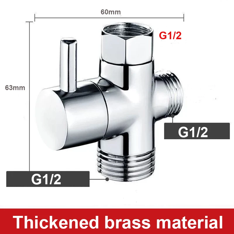 

Латунный трехходовой переключающий клапан, комплект распылителя для биде с насадкой из нержавеющей стали, адаптером для душа/крана G1/2, шлангом и настенным креплением