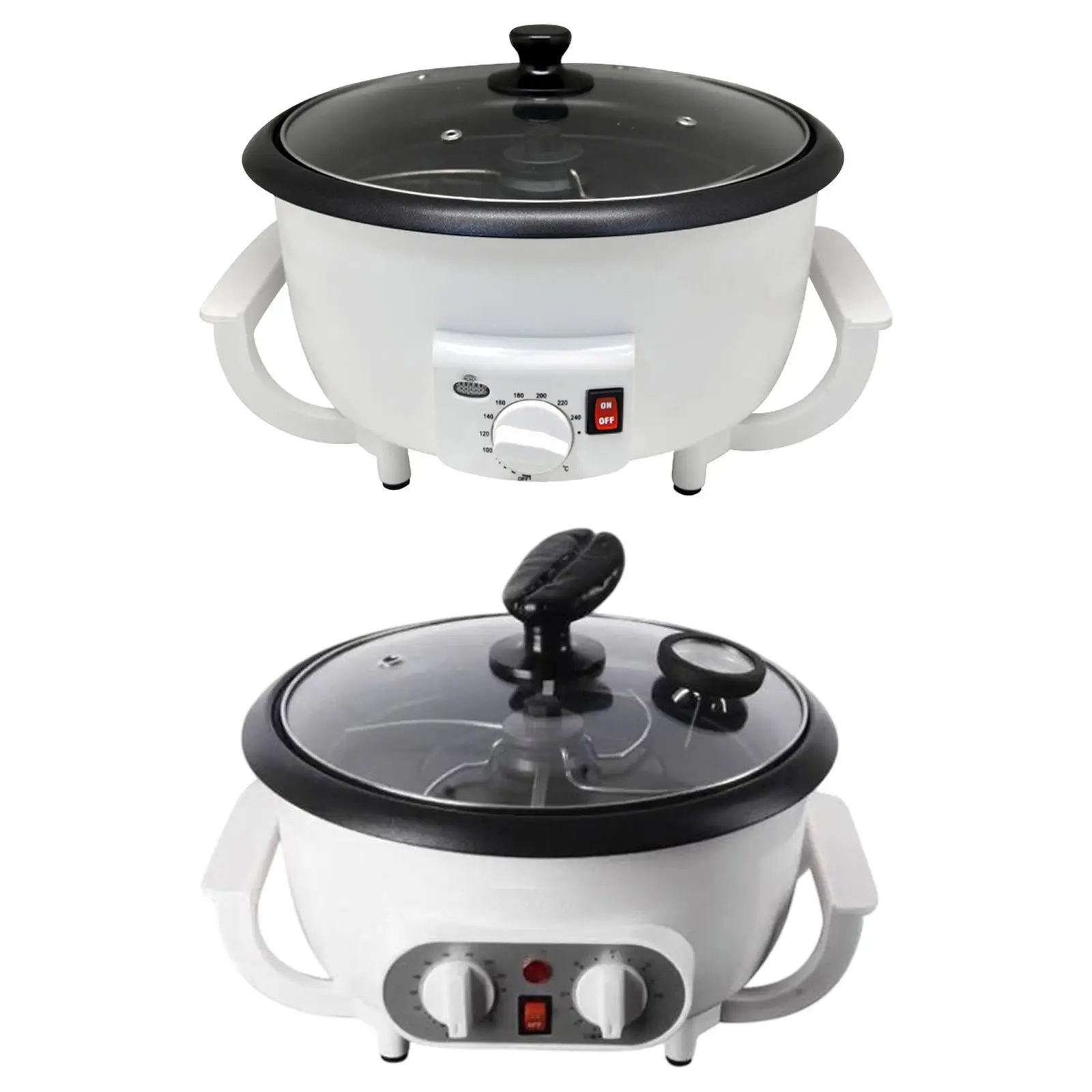 محمصة حبوب البن الكهربائية 0-240 ° ماكينة تحميص القهوة الكهربائية بقدرة 220 فولت لضبط درجة الحرارة C لمتجر الخبز والفواكه المجففة المنزلية