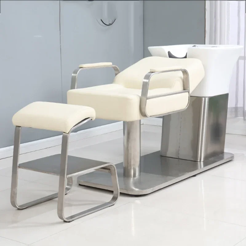 

Head Spa White Shampoo Chair Hair Salon Comfort Massage Hair Wash Chair Shower Head Behandelstoel Salon Equipment MQ50XF